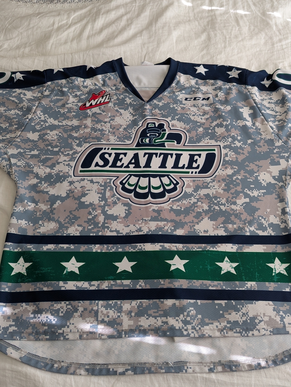 Seattle Thunderbirds Game Worn Hockey Jersey For Military Appreciation Night